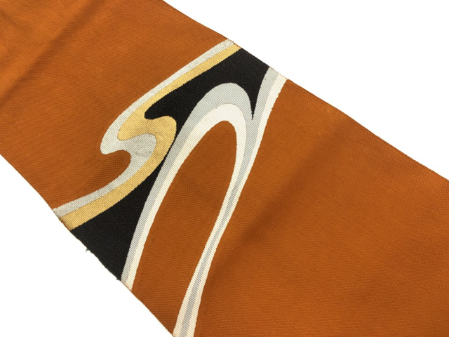 リサイクル　流水模様織出し名古屋帯